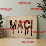 Personalized Name Horror Movie Character, Halloween, Christmas and New Year Gift Poster/ Canvas