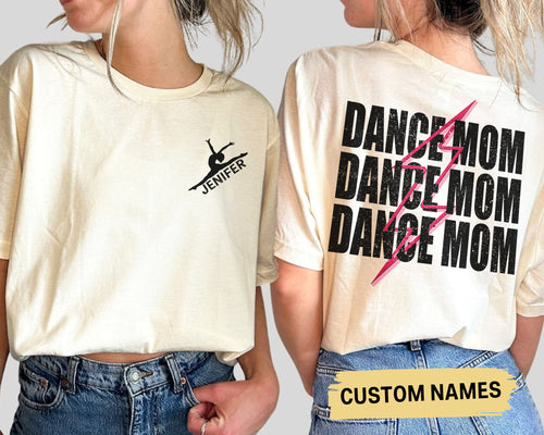 Custom Dance Mom Shirt with personalized kid name, Cute Dance Mama Shirt, Ballet Tee for Mom, Girl Ballerina Shirt, Cheer Mom Shirt