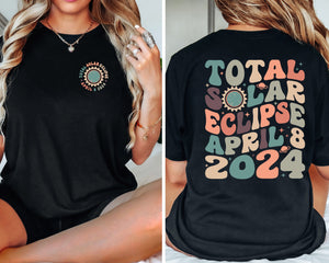 Total Solar Eclipse 2024 Shirt, Double-Sided Shirt, April 8th 2024 Shirt, Celestial Shirt, Gift for Eclipse Lover, Eclipse Event 2024 Shirt