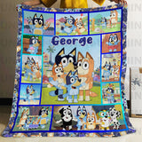 Personalized Bluey Blanket, Blanket Gift Ideas, Gift For Kids, Blanket Gift Ideas