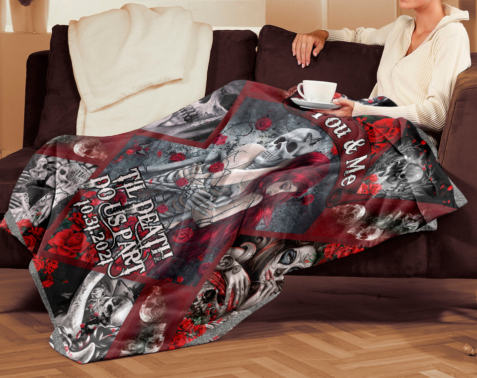 Personalized Til Death Do Us Part Blanket, Halloween Gift
