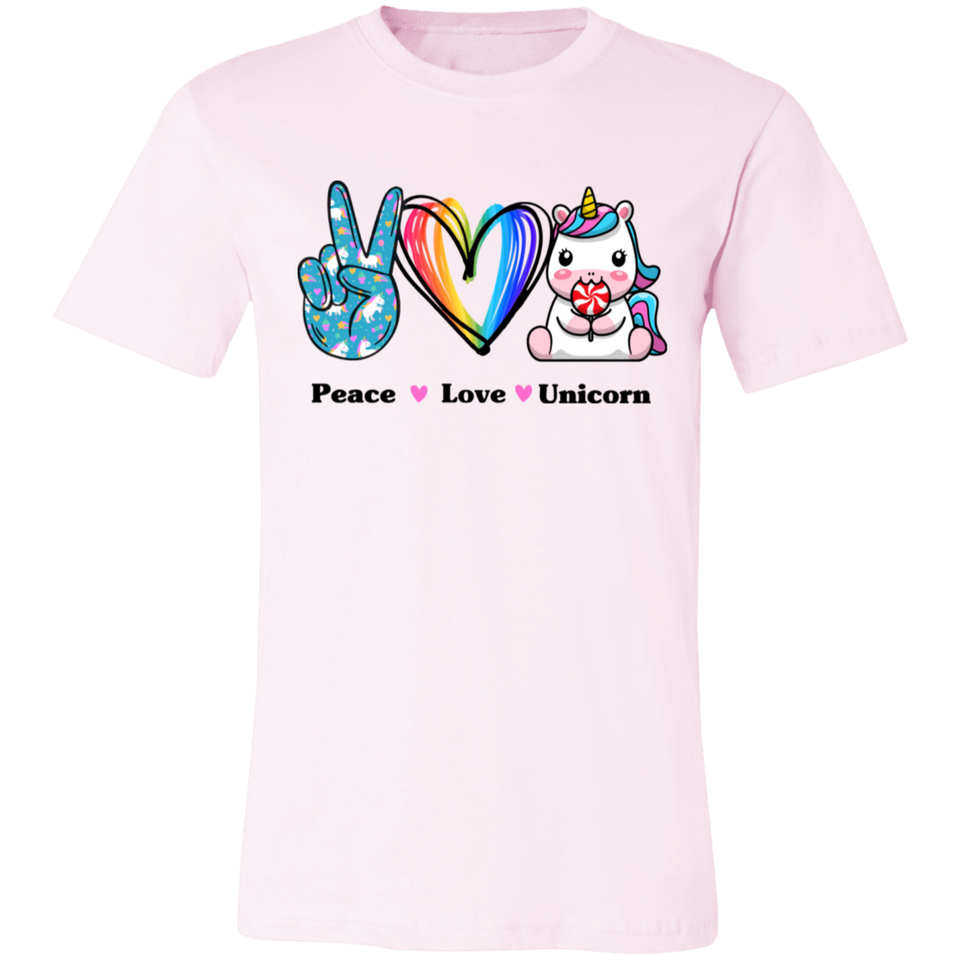 Peace Love Unicorn Unisex Jersey T Shirt