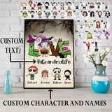 Personalized Character and Name- Grandma Life, Mom Life Poster