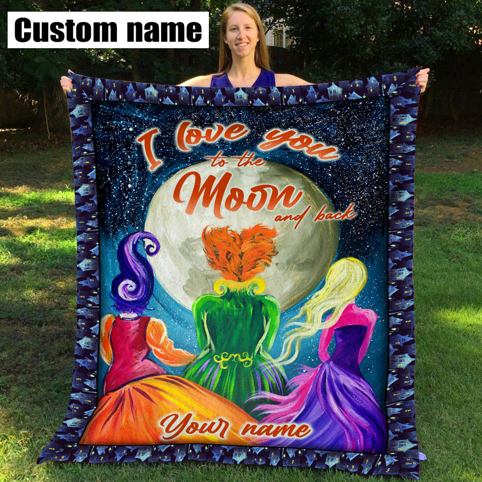 Personalized Name I Love You To The Moon And Back Blanket Gift