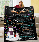 Personalized To My Daughter Snowman Blanket