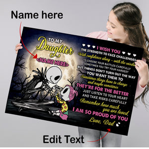 Custom To My Daughter Nightmare Before Christmas Dad Poster
