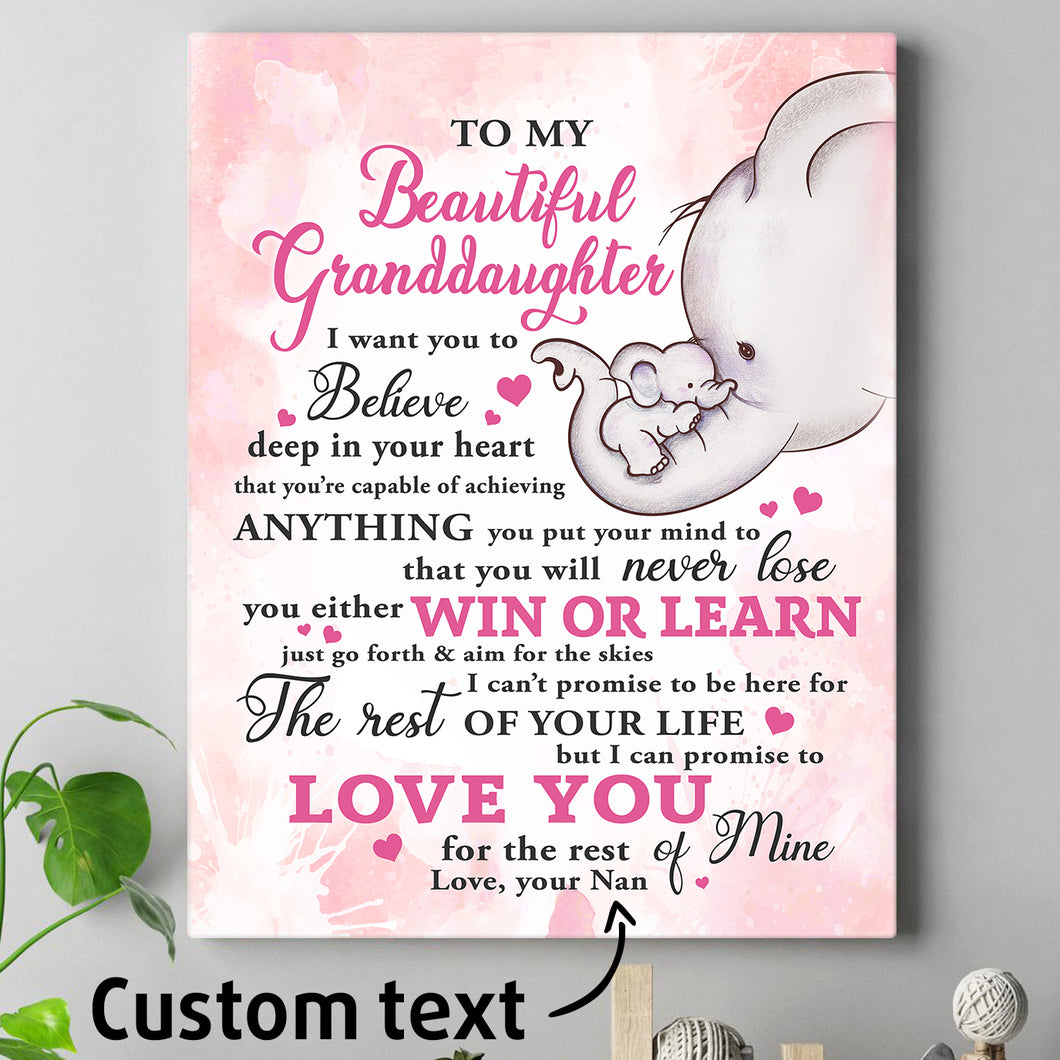 Personalized Grandma Elephant Poster Gift For Kids