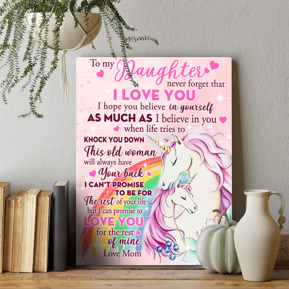 To My Daughter, Unicorn Poster Gift