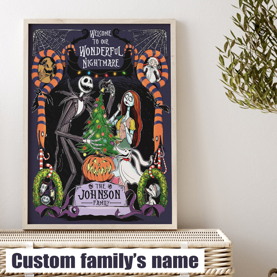 Personalized Family House Nightmare Before Christmas Poster