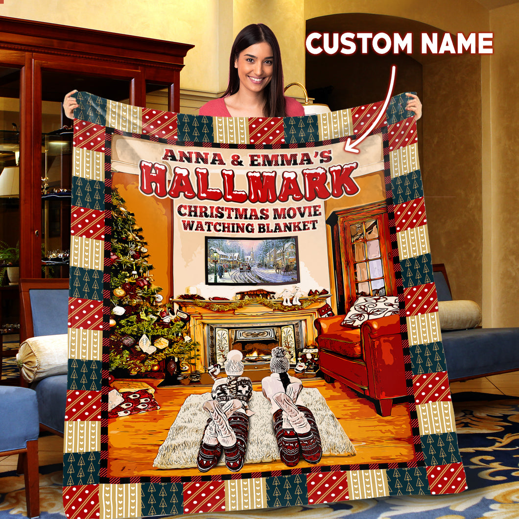 Custom Name Best Friend Hallmark Christmas Movie Watching Blanket