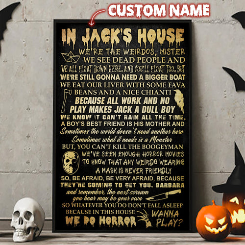 Personalized In This House Horror Movie Poster